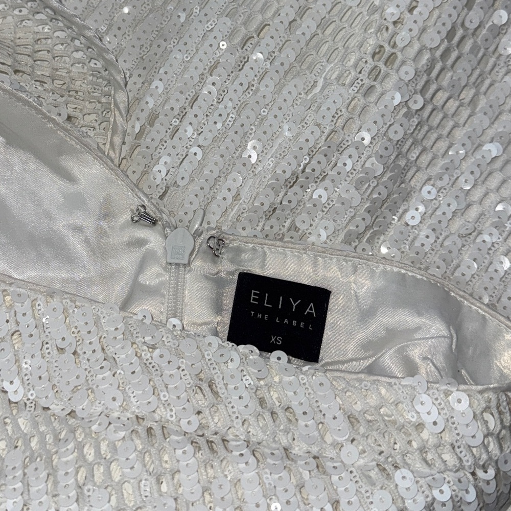 ELIYA THE LABEL 'Olivia' Sequin Midi Dress in White - Picture 9 of 9